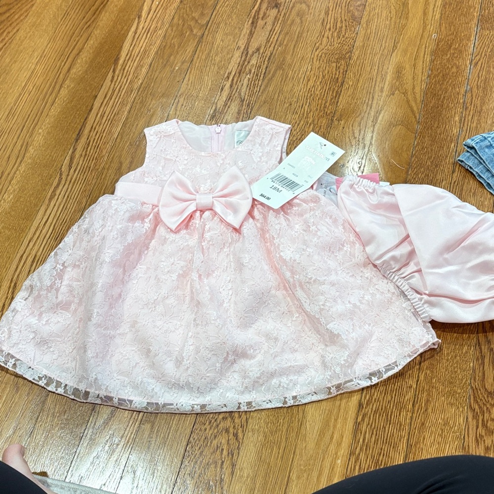 Pink Lace 18m Toddler/ Baby Dress with Bow